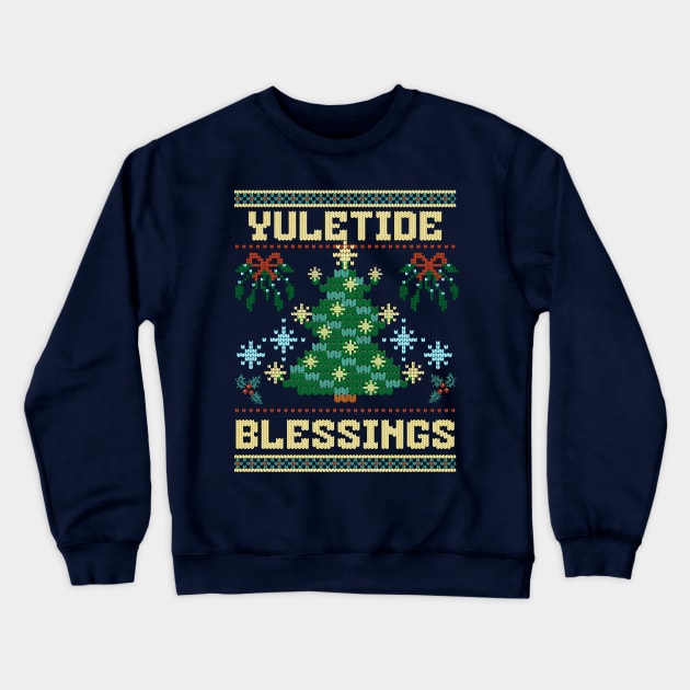 Yuletide Blessings Crewneck Sweatshirt by mythikcreationz